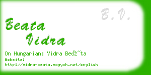 beata vidra business card